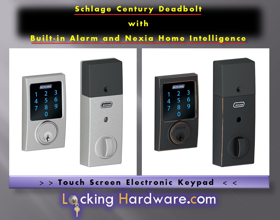 Schlage - Century Touch Screen Electronic Keypad with Nexia Home Intelligence